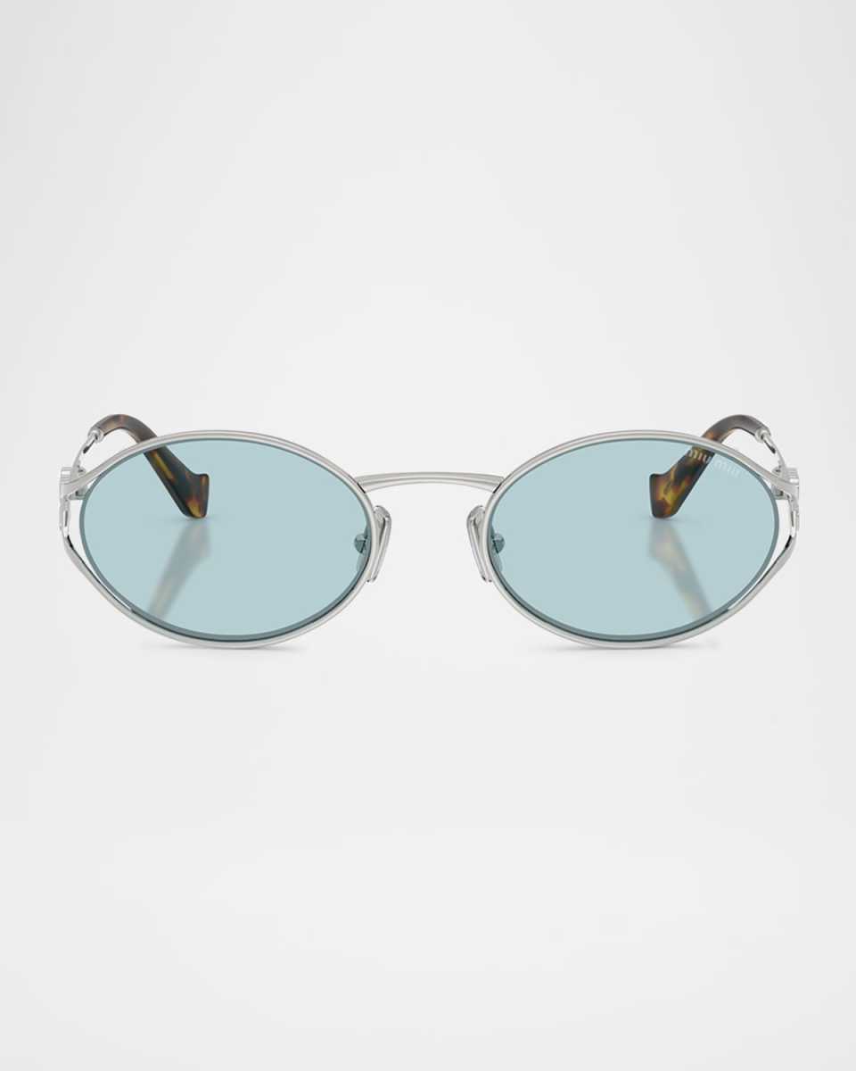 MU 52YS Metal Oval Sunglasses